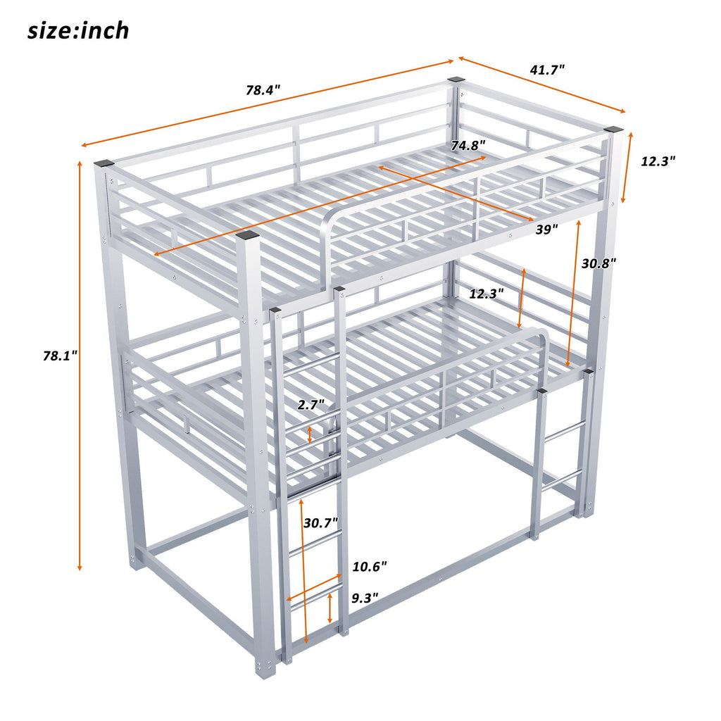 Triple Bunk Bed With Sturdy Construction And Space Saving Design by Unique Piece Furniture