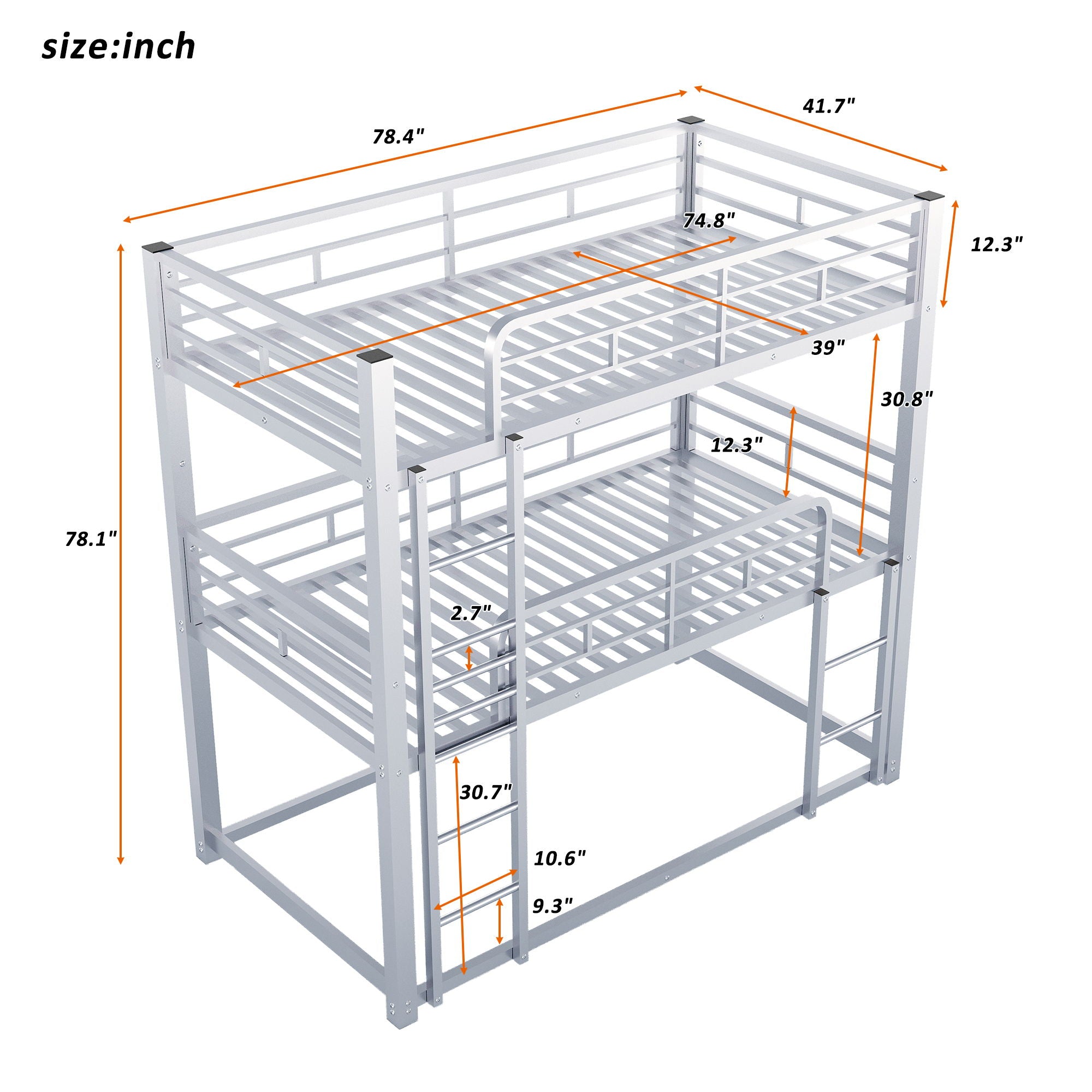 Triple Bunk Bed With Sturdy Construction And Space Saving Design by Unique Piece Furniture