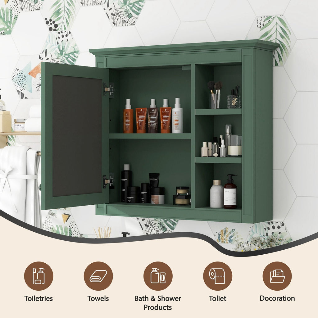 Wall Mounted Medicine Cabinet With Mirror And 3 Open Shelves by Unique Piece Furniture