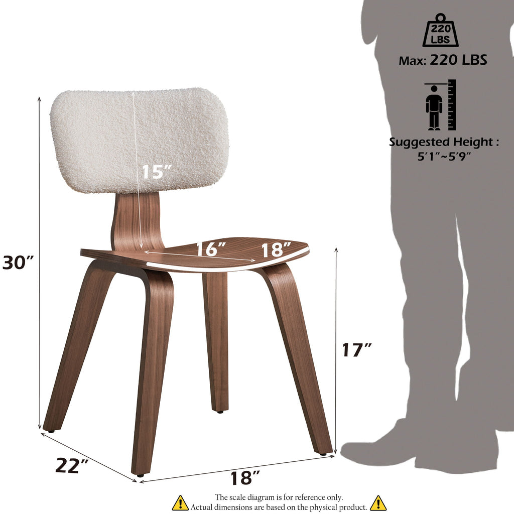 Casson - Boucle 7 Walnut Side Chair (Set of 2) - White / Walnut by Unique Piece Furniture