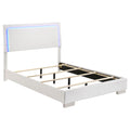 Felicity Wood Full LED Panel Bed White High Gloss by Unique Piece Furniture