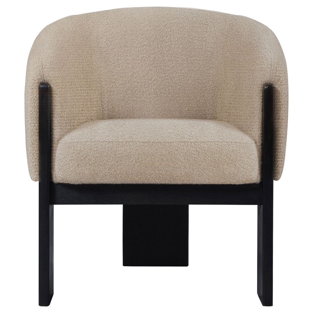 Valdez Boucle Upholstered Barrel Back Accent Chair Beige by Unique Piece Furniture