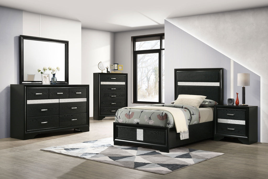 Miranda 5-piece Twin Bedroom Set Black by Unique Piece Furniture