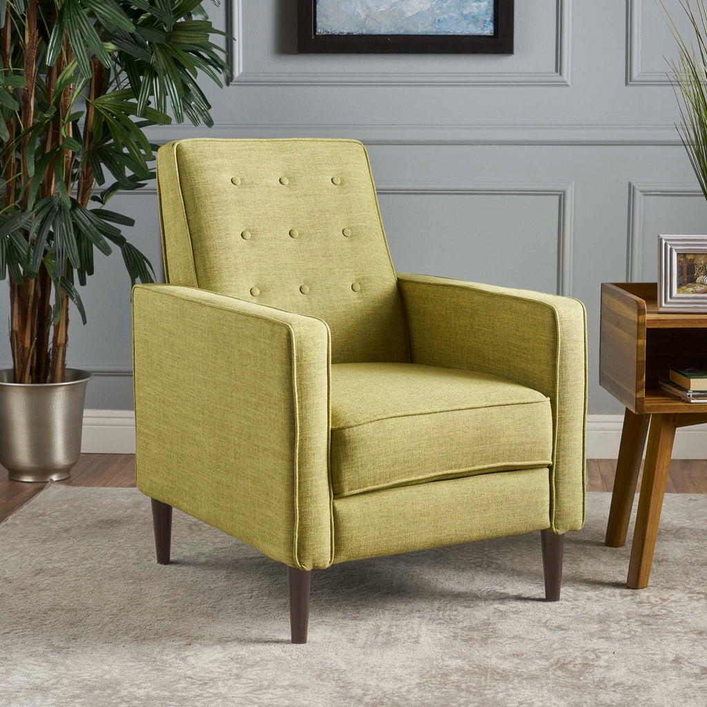 Mid-Century Modern Recliner With Button Tufted Waffle Stitch by Unique Piece Furniture