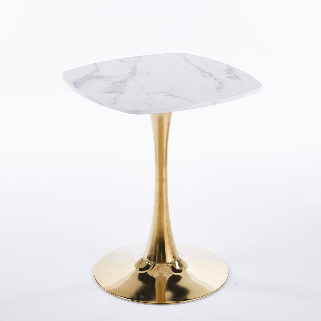 Square Tulip Dining Table For 2 - 4 People - Golden / White by Unique Piece Furniture