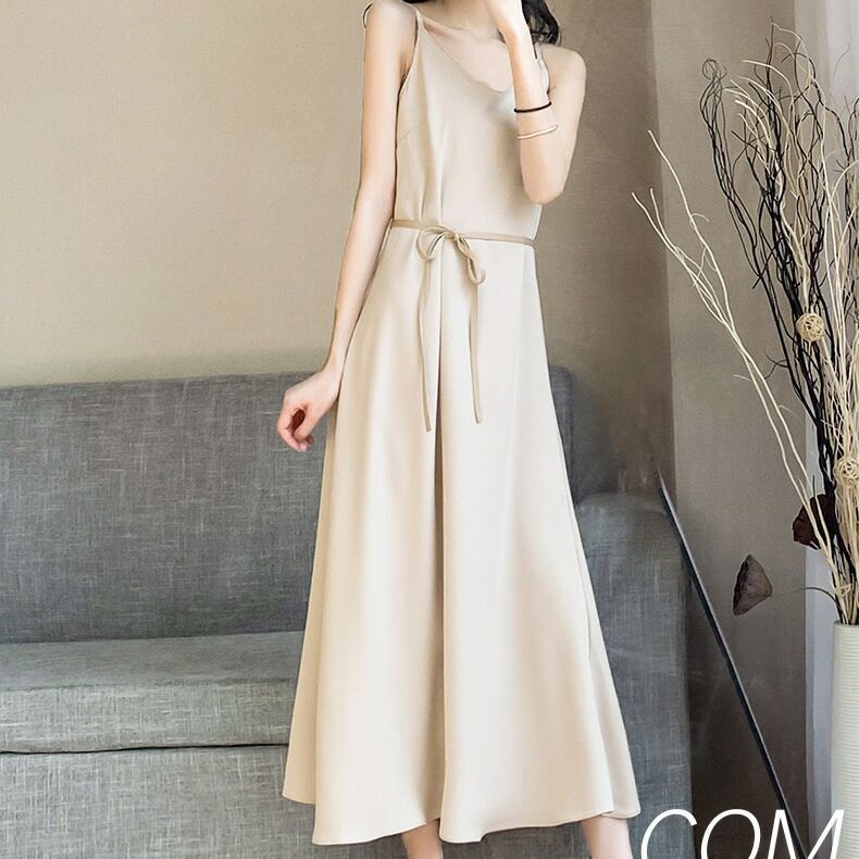 Summer Dresses for Women Sleeveless Loose Sling Maxi Dresses Casual Plain Cami Long Dress by SHOMICOBOUTIQUE