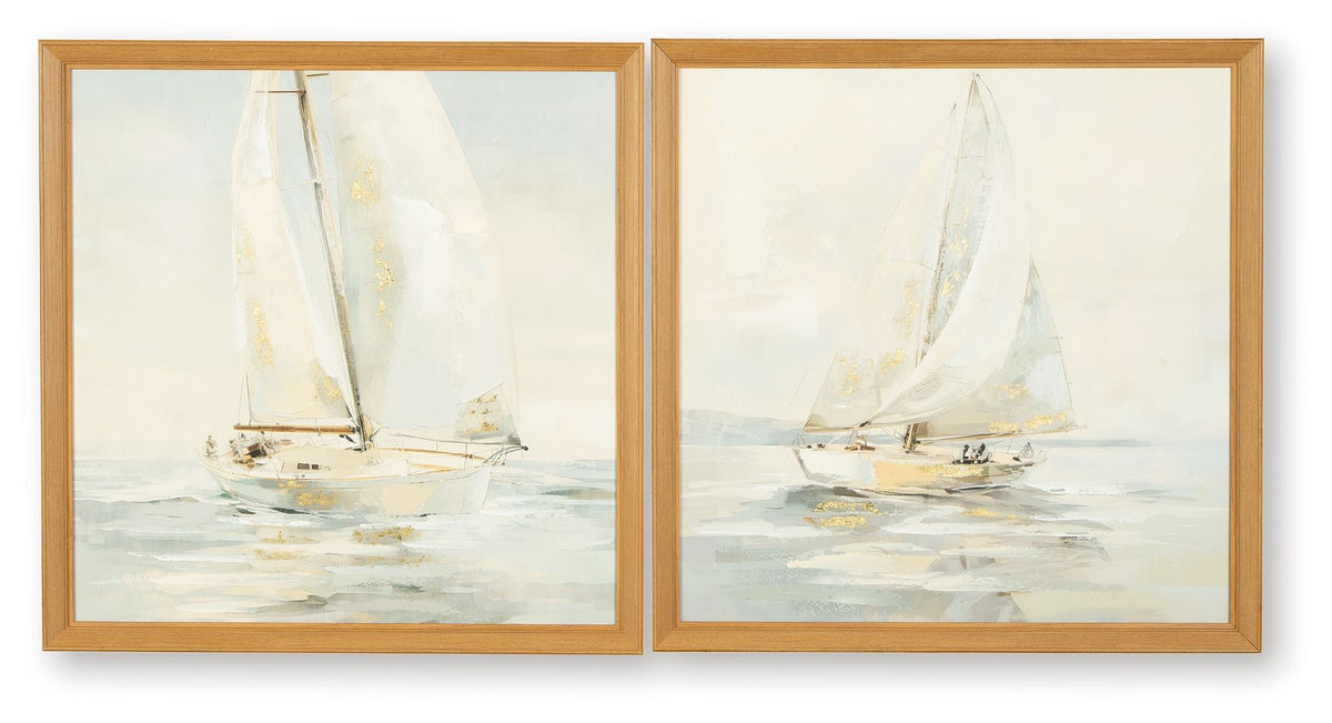 Winbrook - Wall Art Set (Set of 2) - Gray / Tan / Gold Finish by Unique Piece Furniture