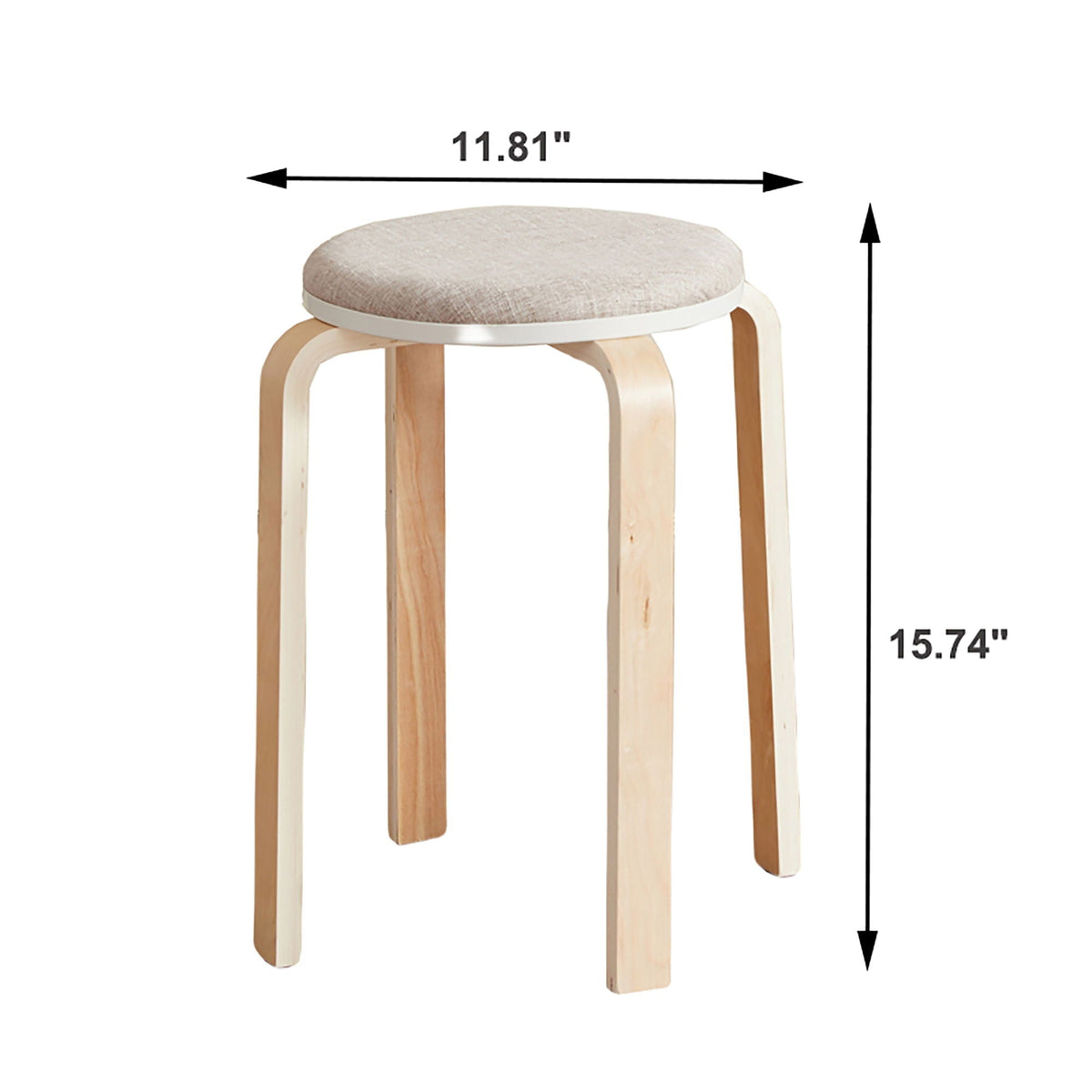 Stackable Round Backless Stools (Set of 4) by Unique Piece Furniture