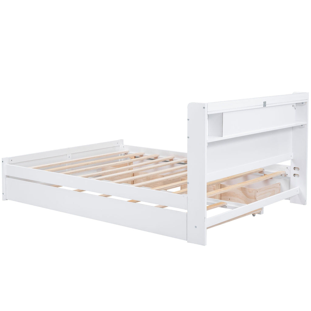 Storage Platform Bed With LED Lights, 2 Drawers And Trundle by Unique Piece Furniture