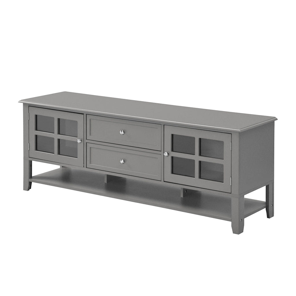 TV Stand, Entertainment Center With Dual Drawers And Hidden Storage, Cabinet With Soft Closing Doors And Sleek Panel Design by Unique Piece Furniture