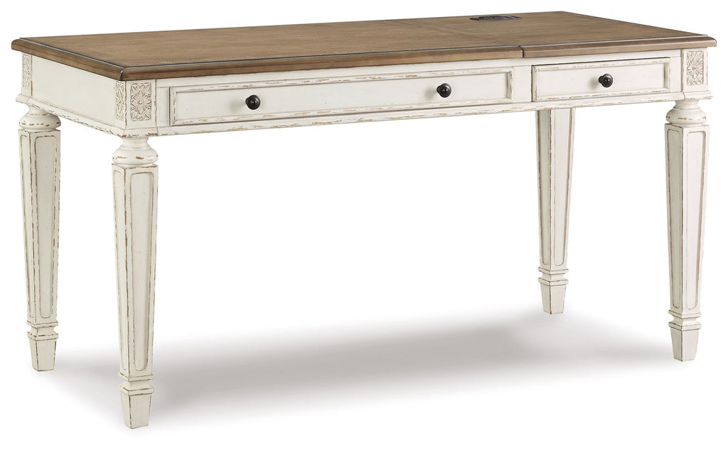 Realyn - Home Office Lift Top Desk - White / Brown by Unique Piece Furniture