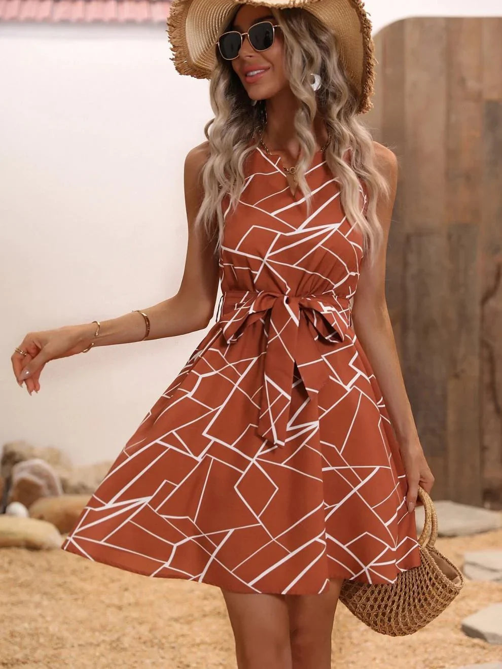Printed Sleeveless Dress for Women by Trendy Attic Store01