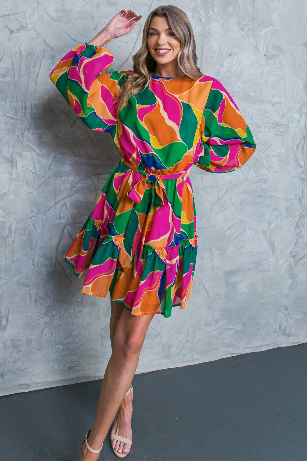 THANK ME LATER WOVEN MINI DRESS by Flying Tomato