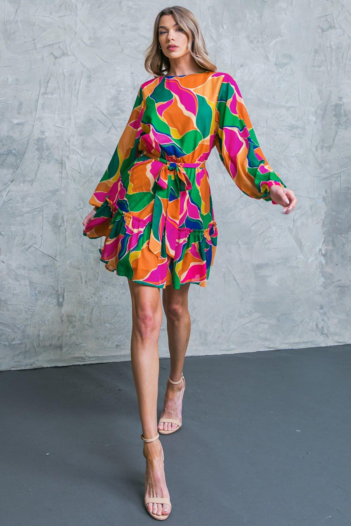 THANK ME LATER WOVEN MINI DRESS by Flying Tomato