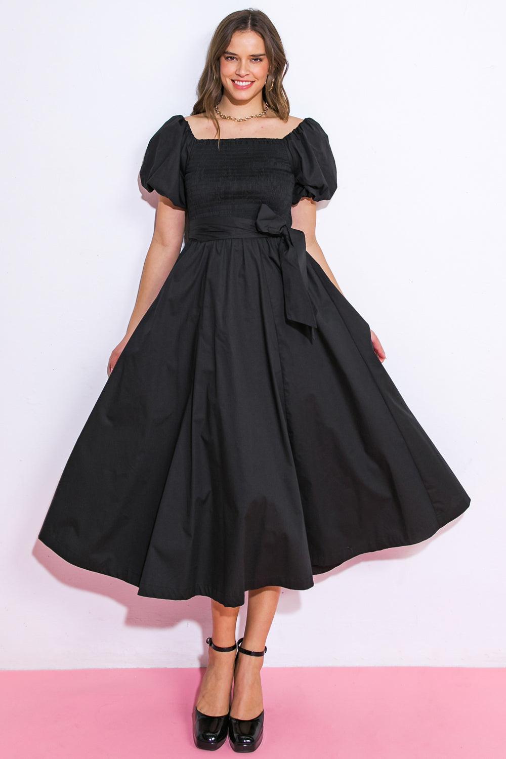 A PEACEFUL PLACE WOVEN MIDI DRESS by Flying Tomato
