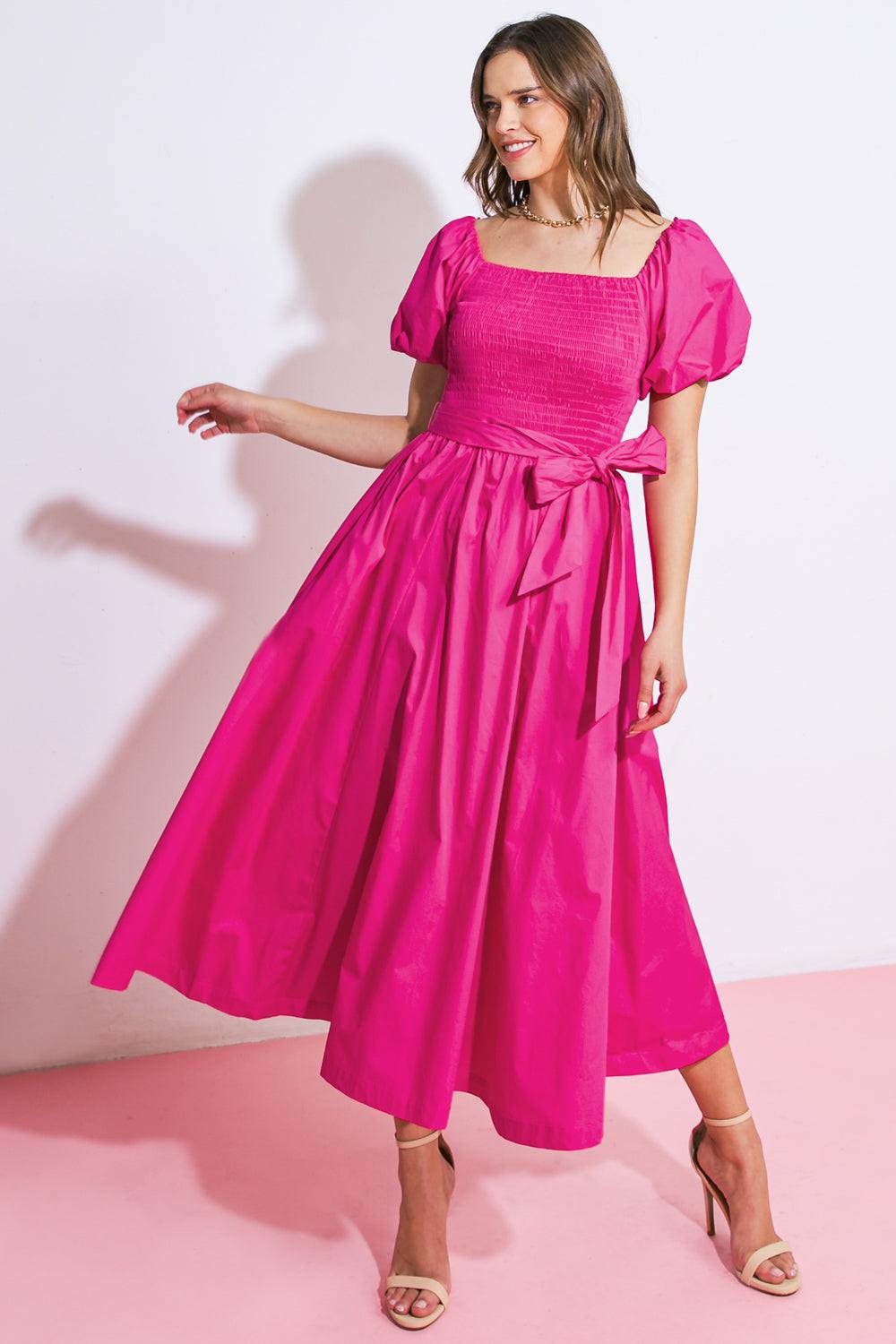 A PEACEFUL PLACE WOVEN MIDI DRESS by Flying Tomato
