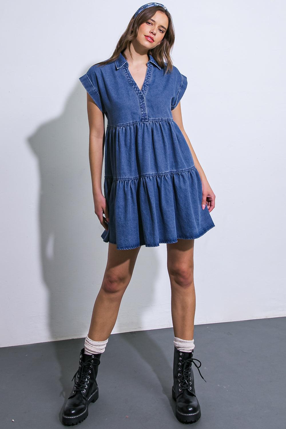 JUST THE BEGINNING TWILL MINI DRESS by Flying Tomato