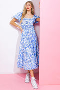 GOTTA GET GOING WOVEN MIDI DRESS by Flying Tomato