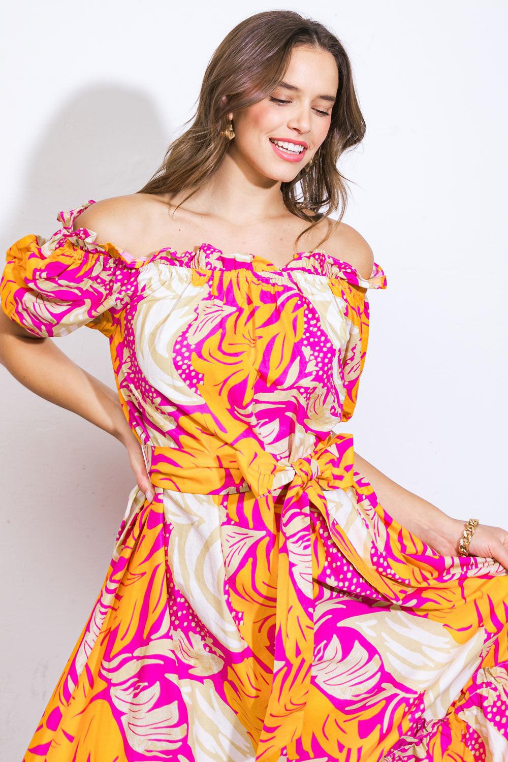 SCENIC OUTINGS WOVEN MINI DRESS by Flying Tomato