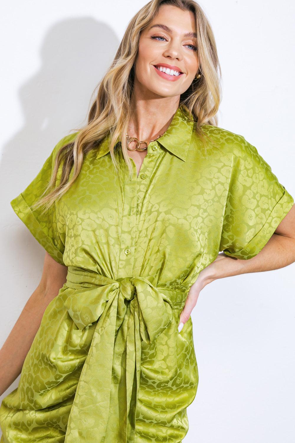 COMING TO MY SENSES WOVEN SATIN MIDI DRESS by Flying Tomato