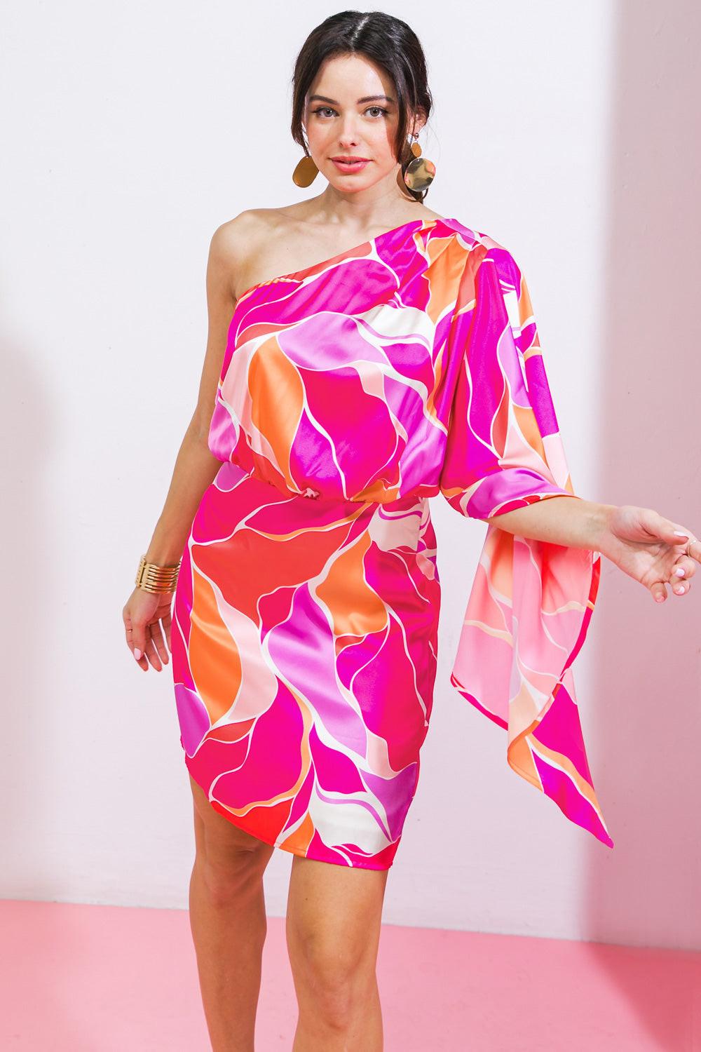 DESERT EXPRESS WOVEN SATIN MINI DRESS by Flying Tomato