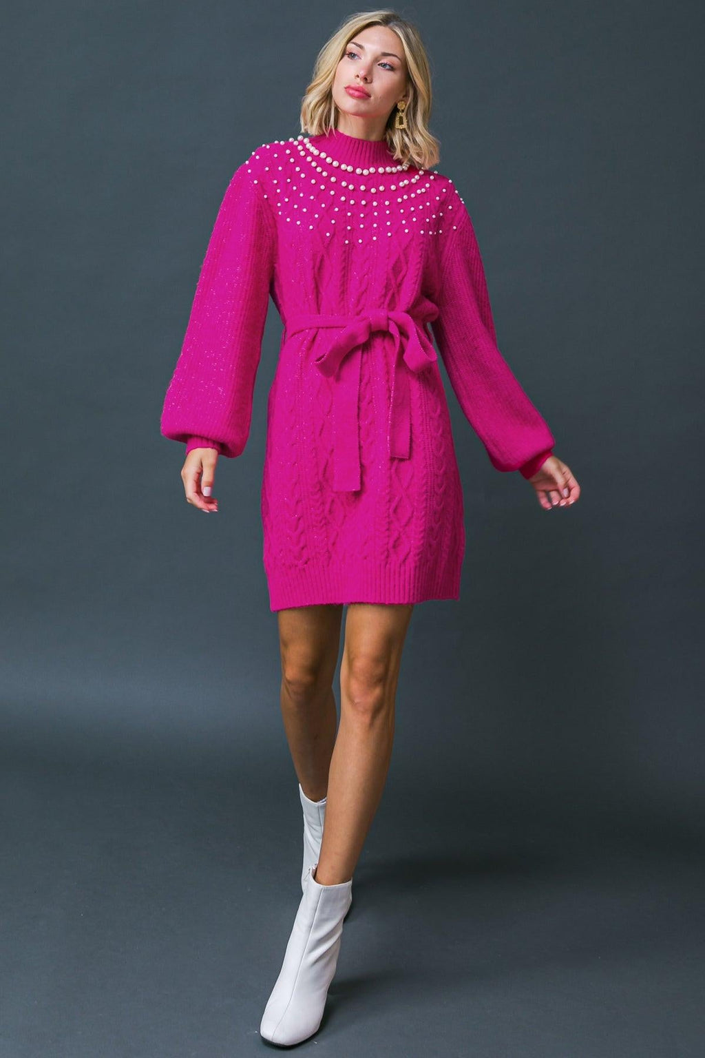 BRING THE VIBES SWEATER MINI DRESS by Flying Tomato