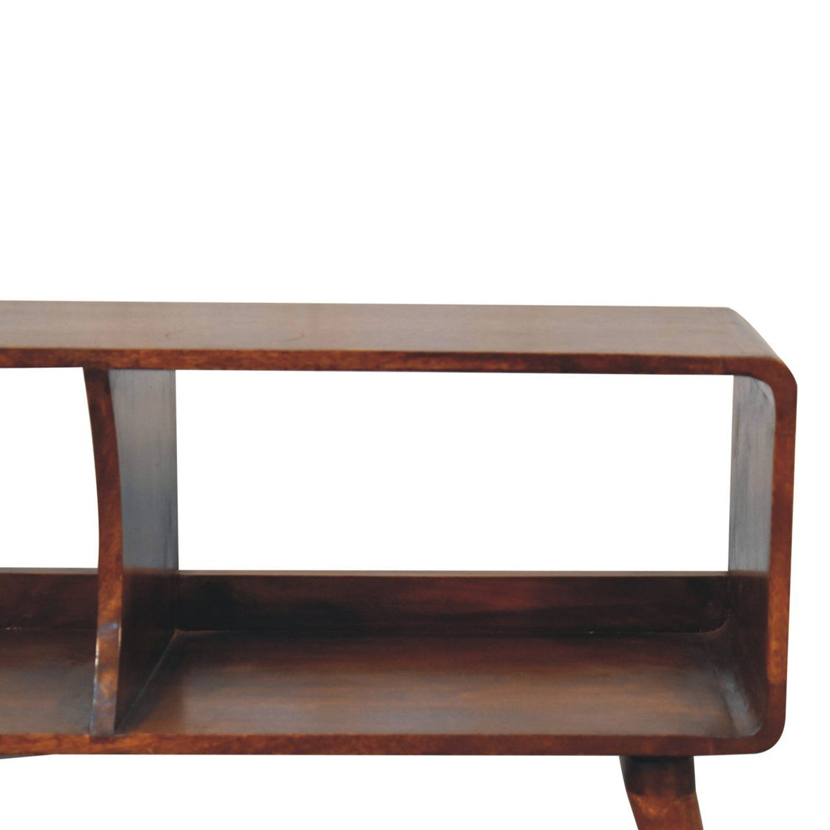 Curved Double Slot Media Unit - Dark Brown by Unique Piece Furniture