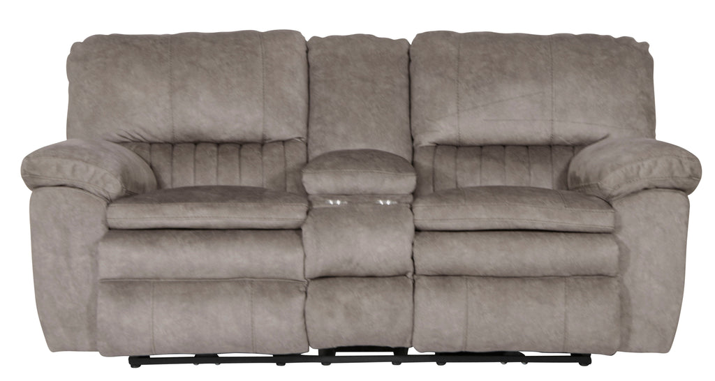 Reyes - Lay Flat Reclining Console Loveseat With Storage & Cupholders by Unique Piece Furniture