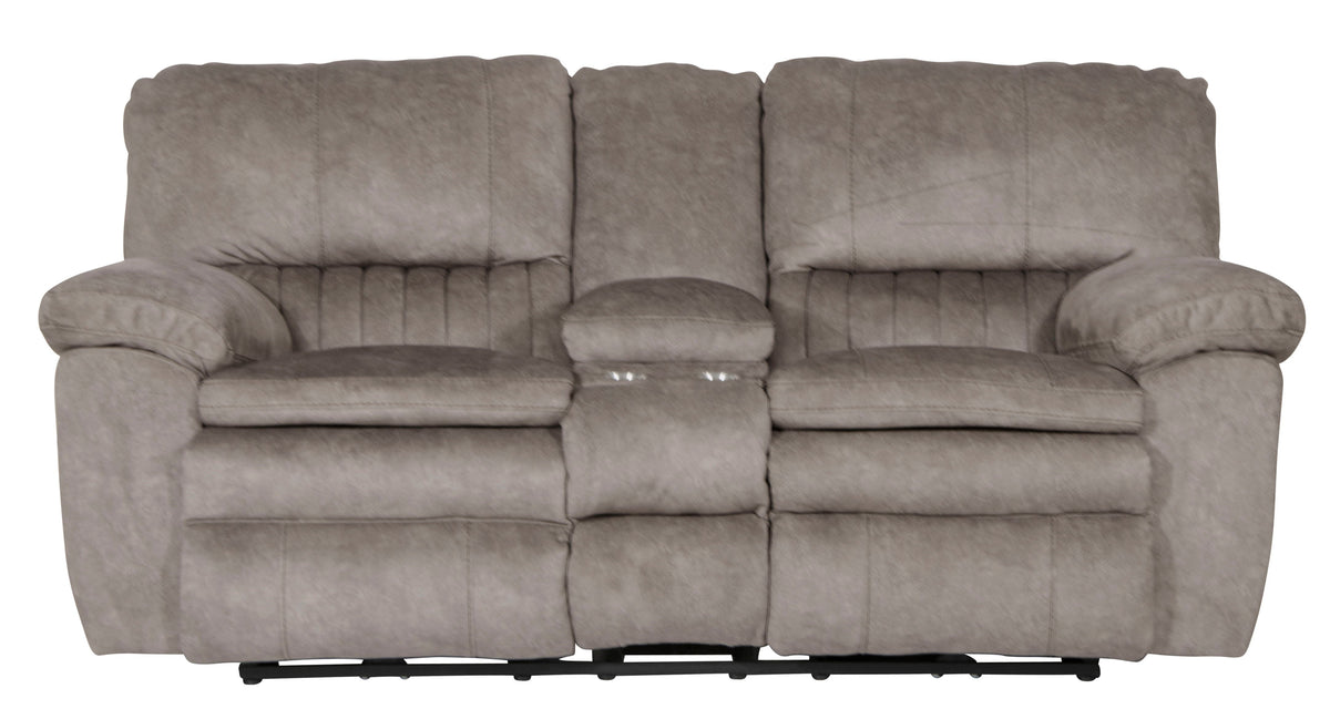 Reyes - Lay Flat Reclining Console Loveseat With Storage & Cupholders by Unique Piece Furniture