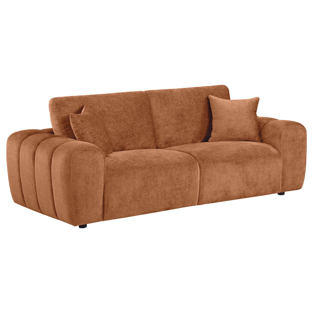 Burnett 4-piece Chenille Upholstered Sofa Set Burnt Orange by Unique Piece Furniture