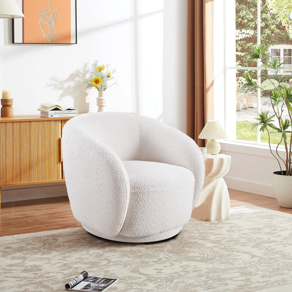 Swivel Accent Upholstered Barrel Chair by Unique Piece Furniture