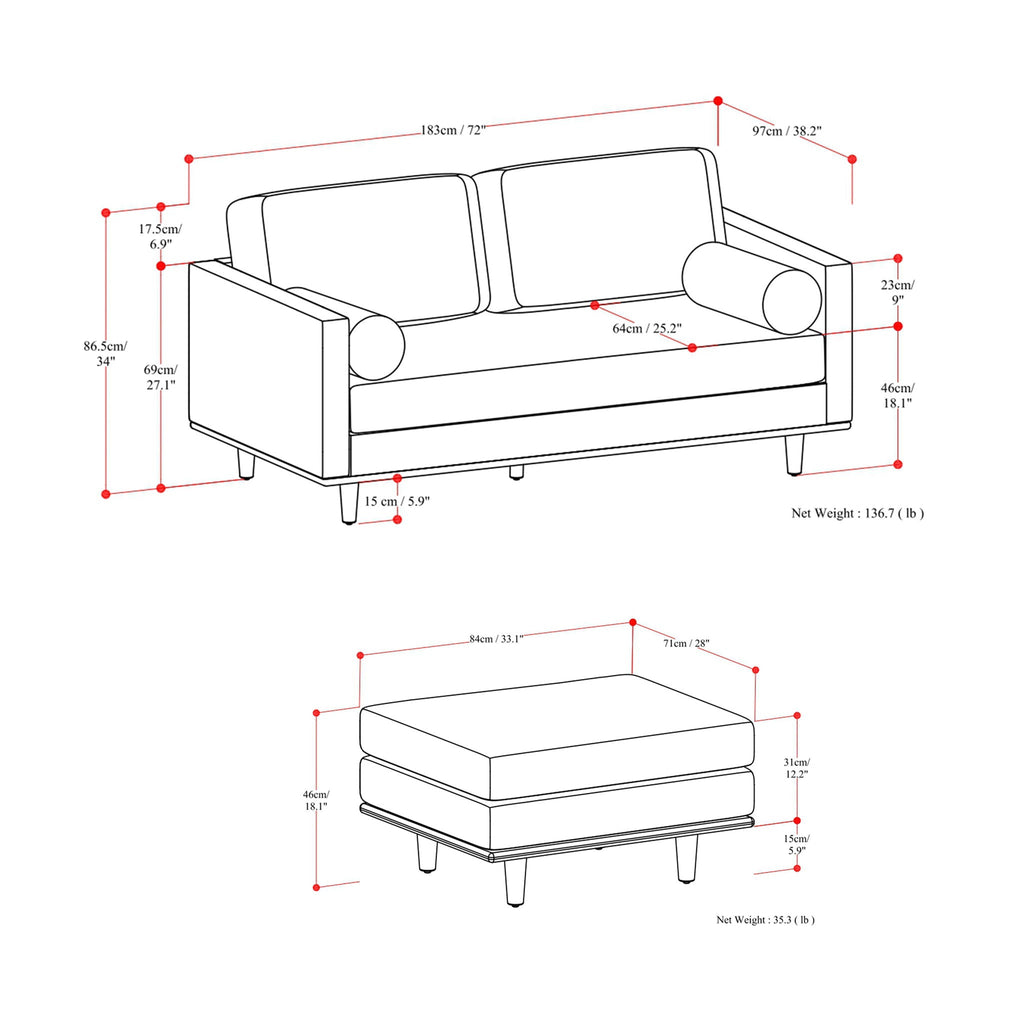 Morrison - Sofa And Ottoman Set by Unique Piece Furniture