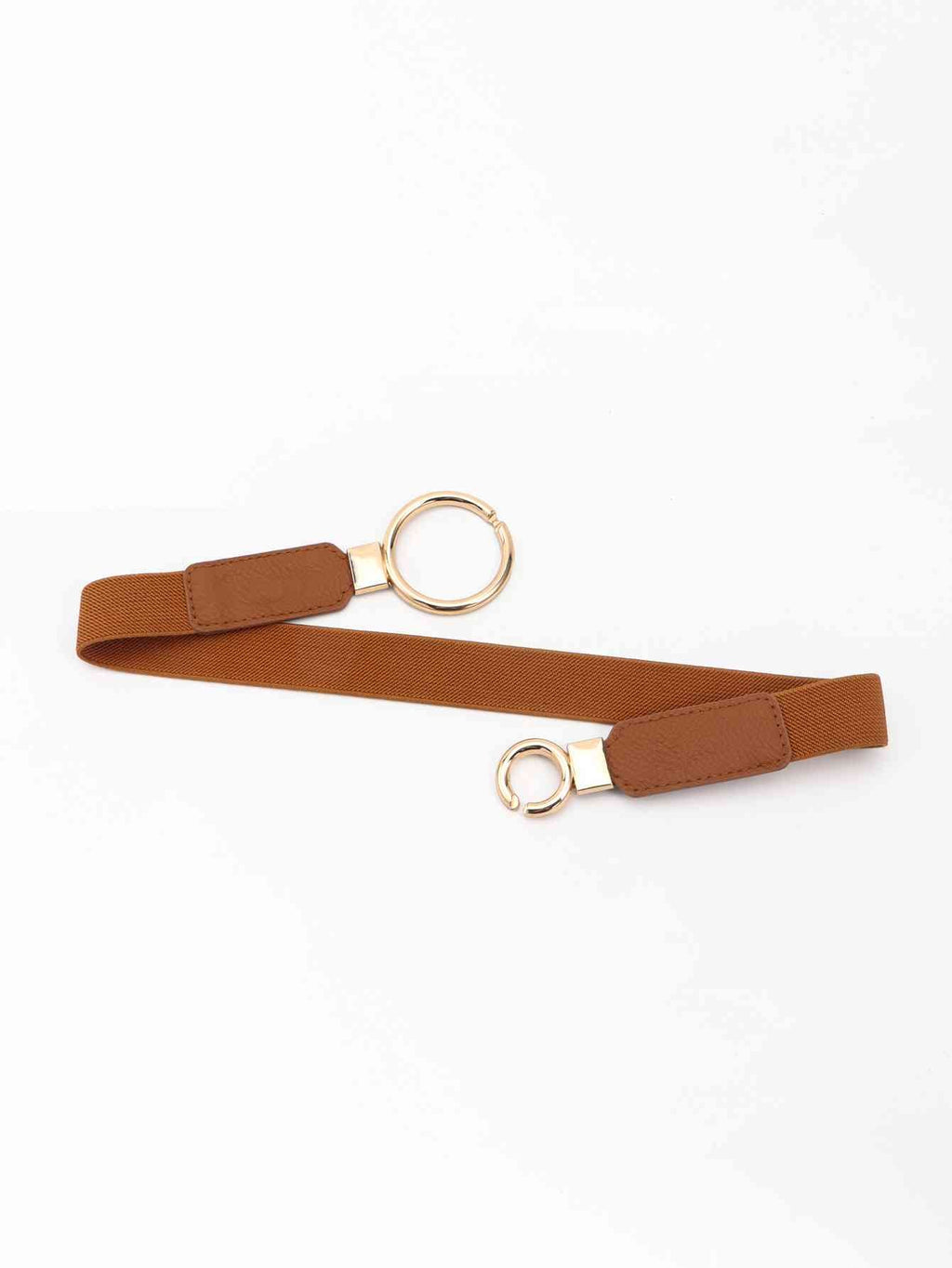 ElegantStyle Double Ring Buckle Elastic PU Belt – Adjustable Comfort Fit See size chart under “more details” by The Fashion Celestial