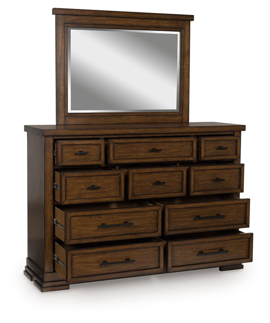 Taffenbrook - Dresser And Mirror - Medium Brown by Unique Piece Furniture