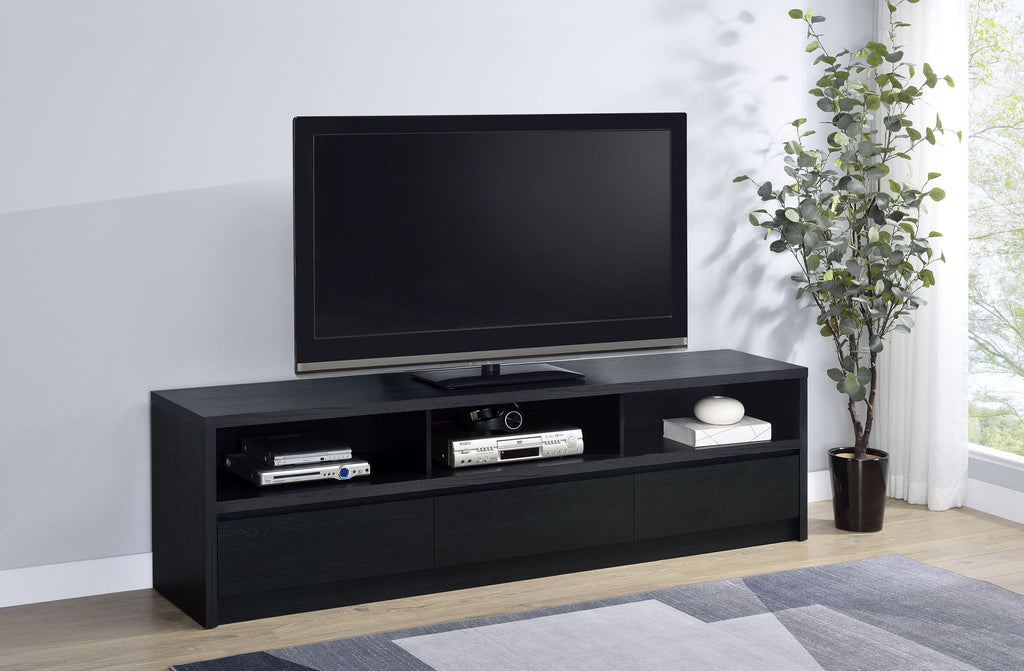 Rutland 78-inch 3-drawer TV Stand Media Console Black by Unique Piece Furniture