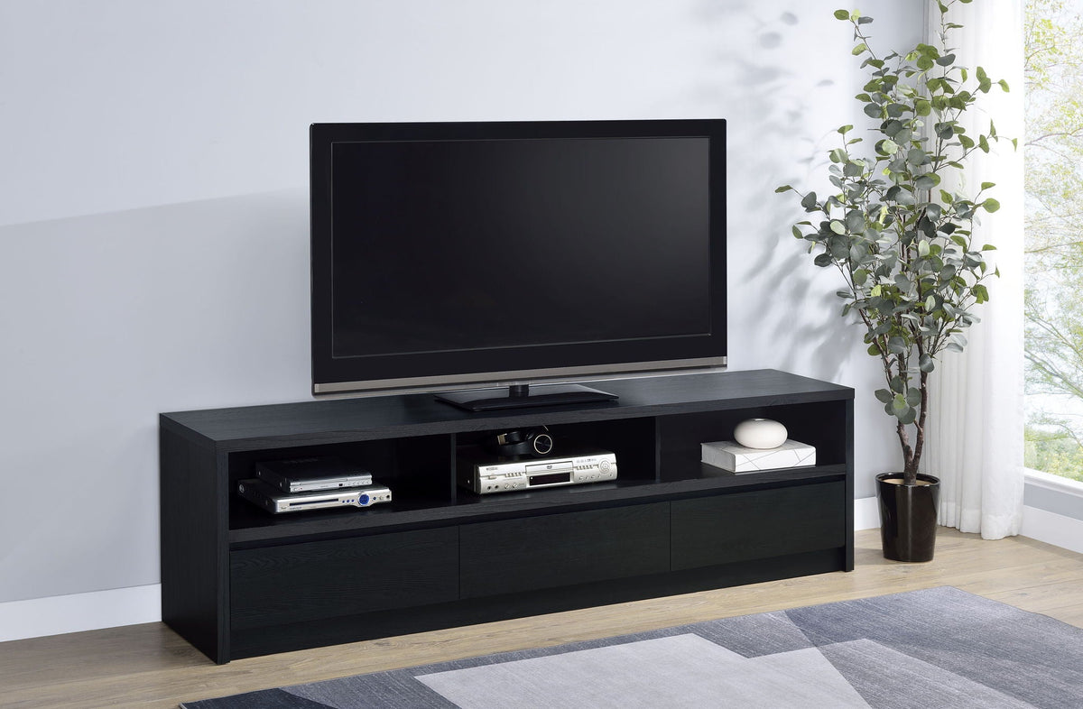 Rutland 78-inch 3-drawer TV Stand Media Console Black by Unique Piece Furniture