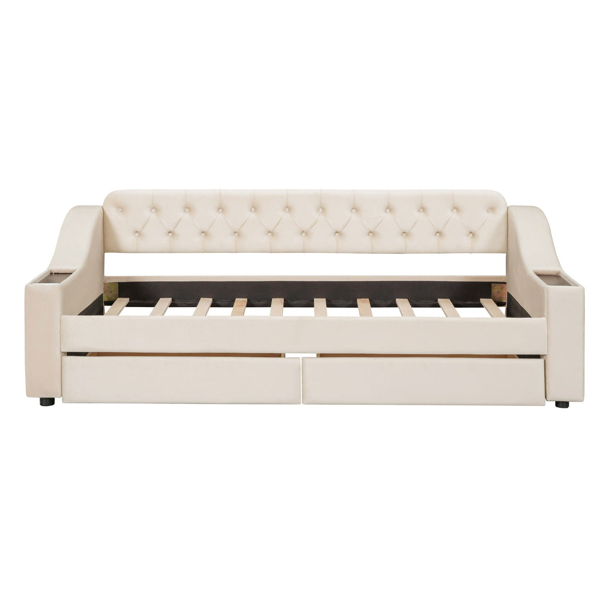 Upholstered Daybed With Storage Armrests And USB Port by Unique Piece Furniture