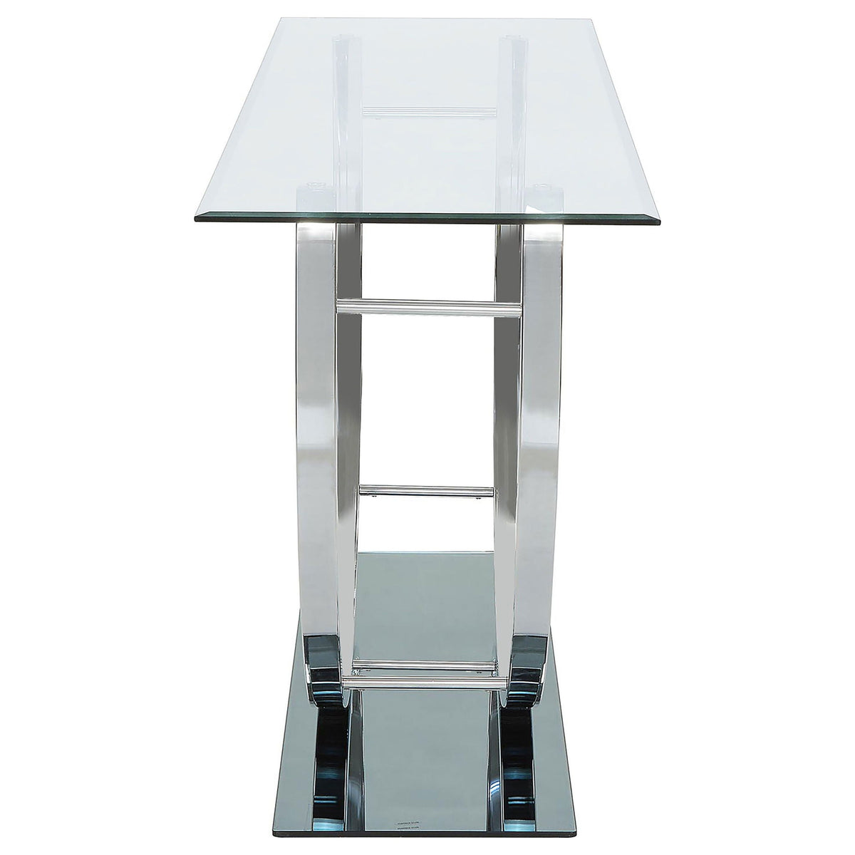 Danville U-shaped Glass Top Entryway Console Table Chrome by Unique Piece Furniture