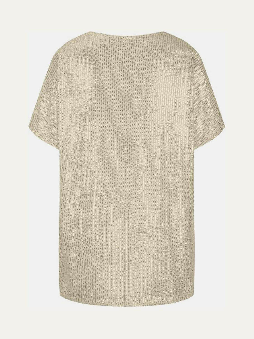 Full Size Sequin V-Neck Short Sleeve Top for Women by Selvanelle