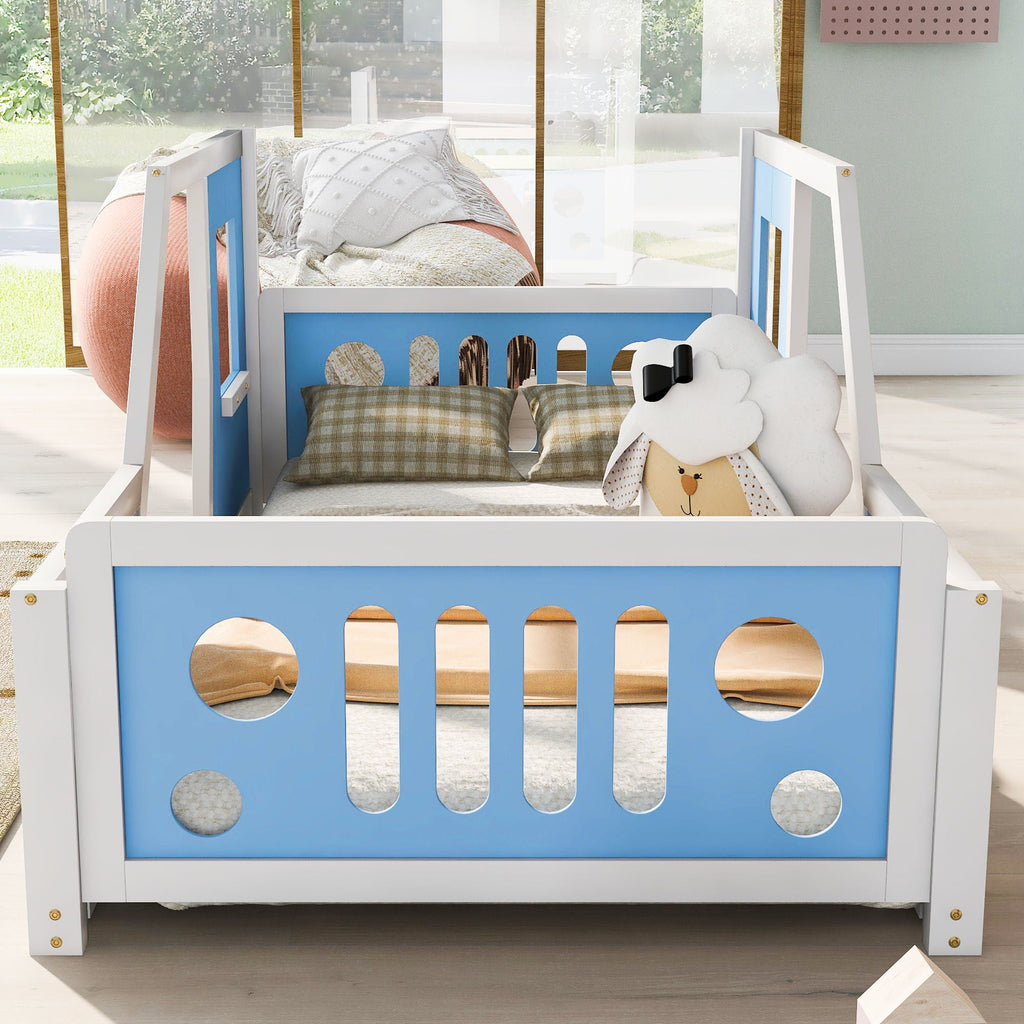 Classic Car Shaped Platform Bed With Wheels by Unique Piece Furniture