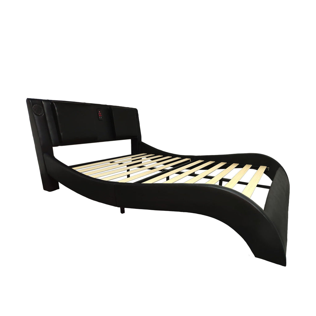 Platform Bed Frame With LED Lighting, tooth Music, Vibration Massage by Unique Piece Furniture