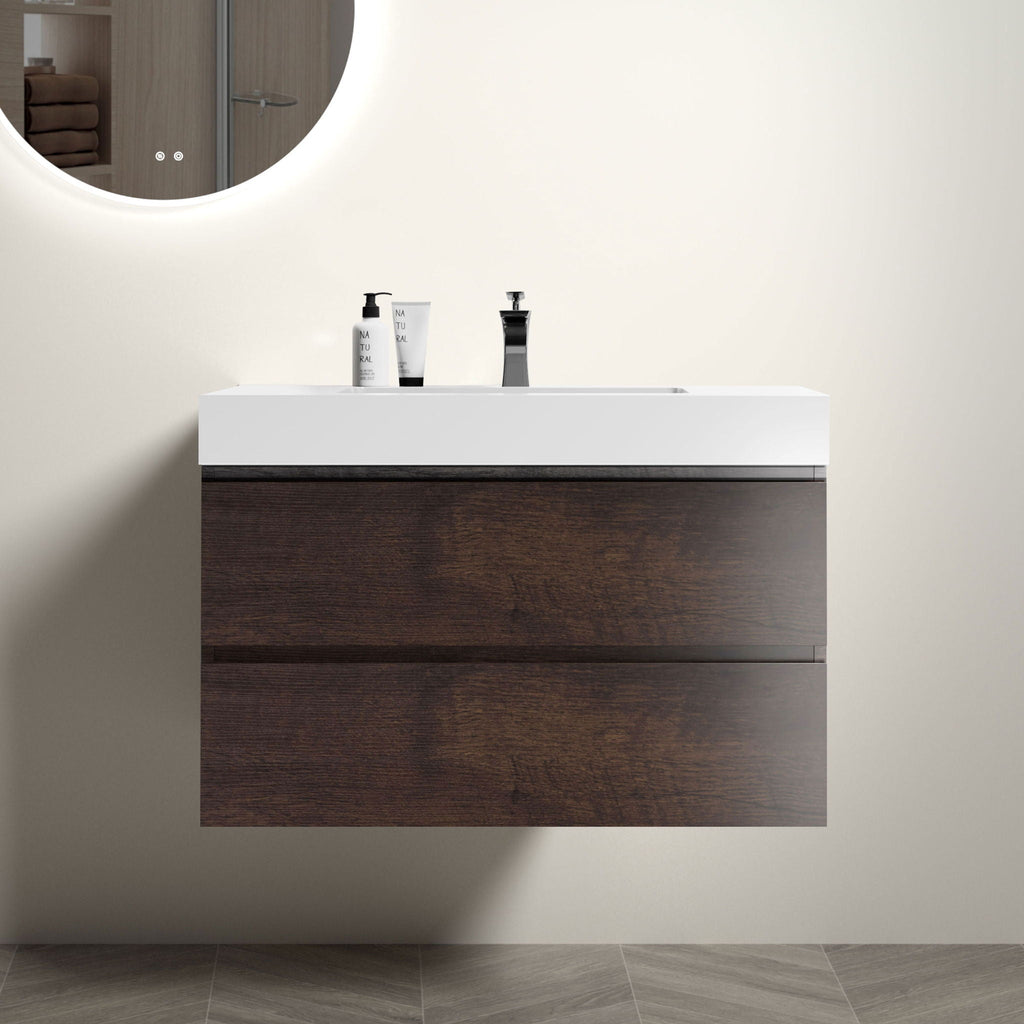 Alice - Bathroom Vanity Wall Mounted With Sink, Large Storage by Unique Piece Furniture