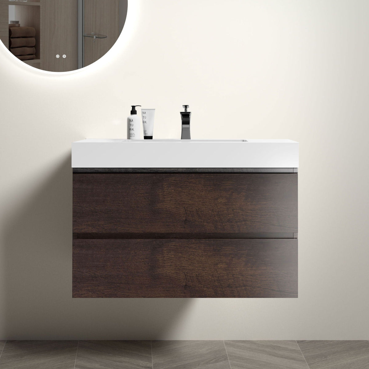 Alice - Bathroom Vanity Wall Mounted With Sink, Large Storage by Unique Piece Furniture