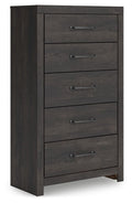 Hollivern - Five Drawer Chest - Dark Gray by Unique Piece Furniture