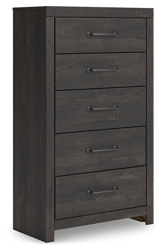 Hollivern - Five Drawer Chest - Dark Gray by Unique Piece Furniture