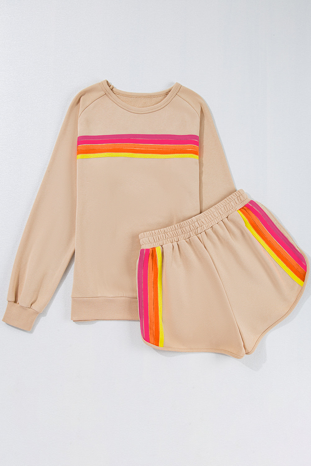 Black Striped Accent Pullover and Shorts Two Piece Casual Set by Wild and Free Boutique