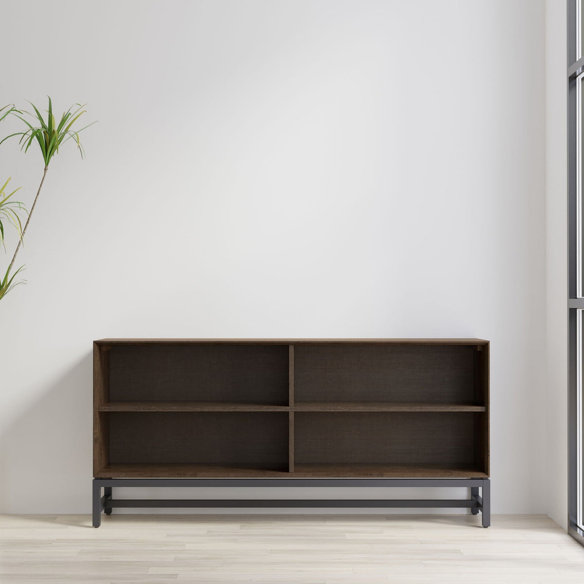 Banting - Low Wide Bookcase - Walnut Brown by Unique Piece Furniture