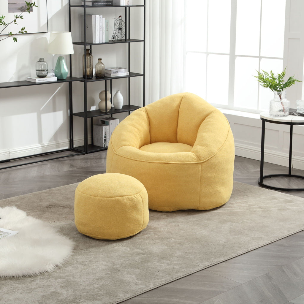 Bedding Bean Bag Sofa Chair High Pressure Foam With Footrest by Unique Piece Furniture