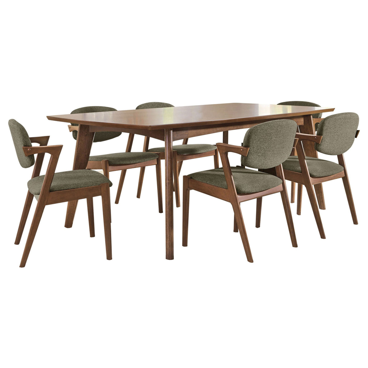 Malone 7-piece Rectangular Dining Table Set Dark Walnut by Unique Piece Furniture