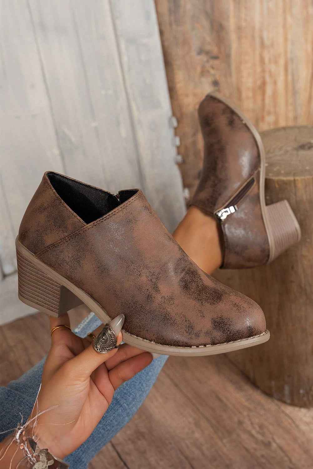 Coffee Suede Casual Ankle Boots by Wild and Free Boutique
